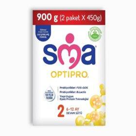 SMA OPTIPRO® 2 Bebek Devam Sütü 6-12 Ay 900 g (2 Paket X 450g): حليب أطفال غني بالعناصر الغذائية لدعم نمو وتطور طفلك الصغير من عمر 6 إلى 12 شهرًا